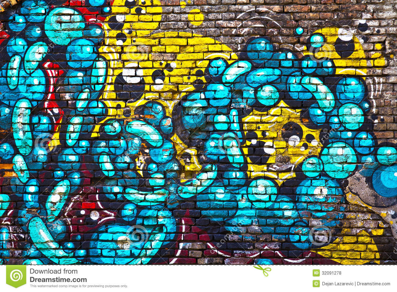 Brick Wall Graffiti Wallpaper
