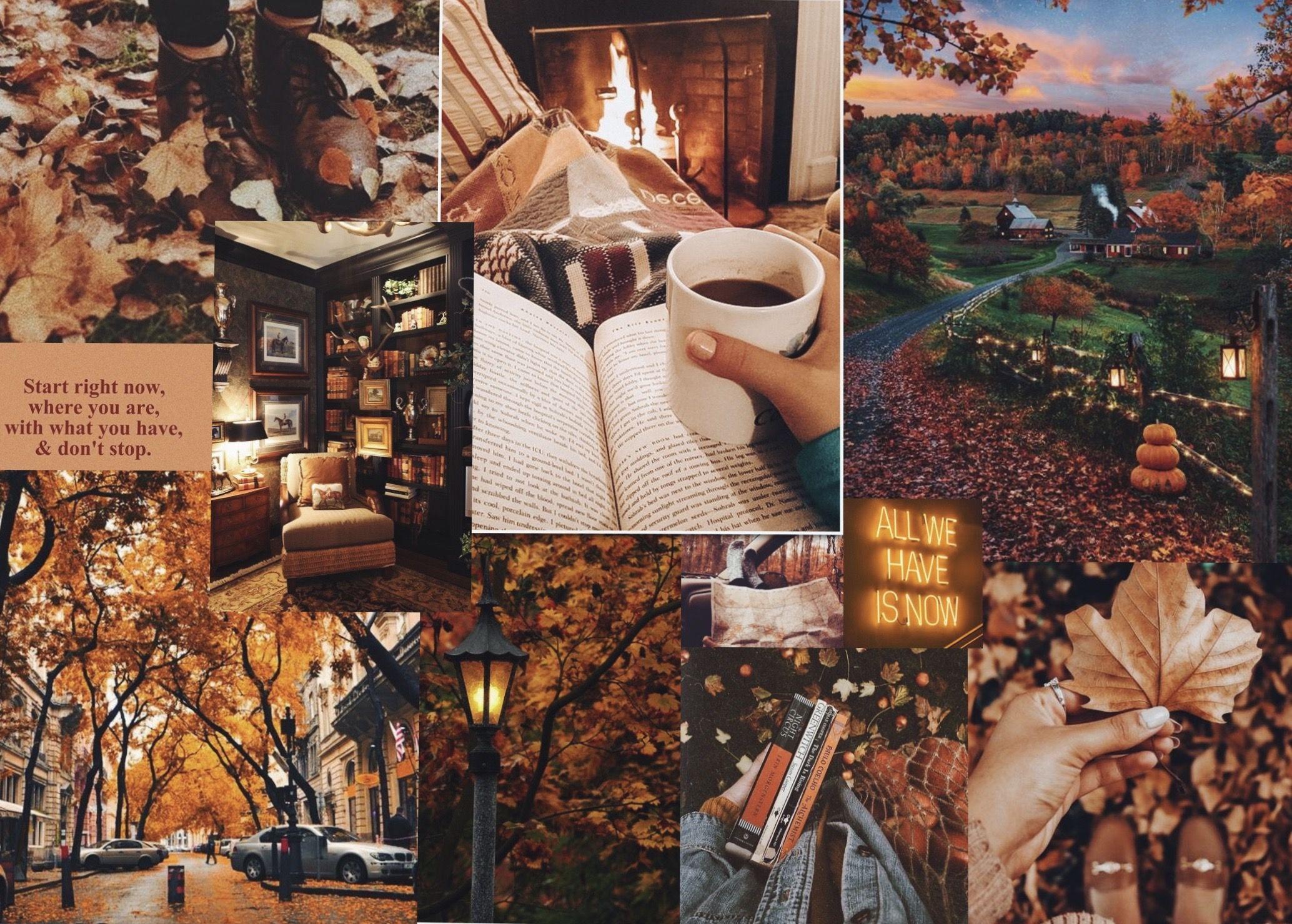 Autumn Fall Cozy Moodboard Wallpaper Aesthetic desktop wallpaper