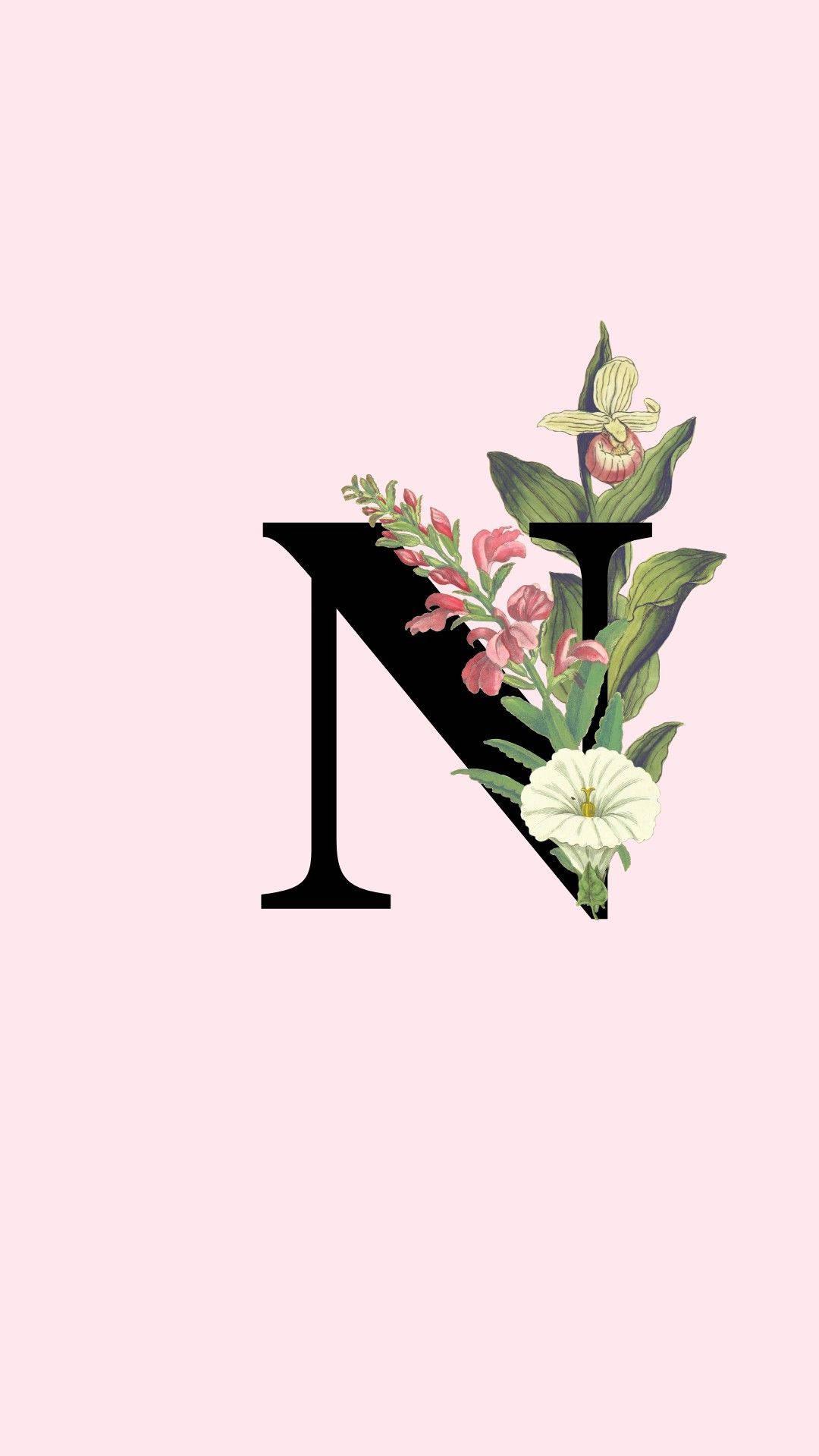 Letter N With Flower Wallpaper