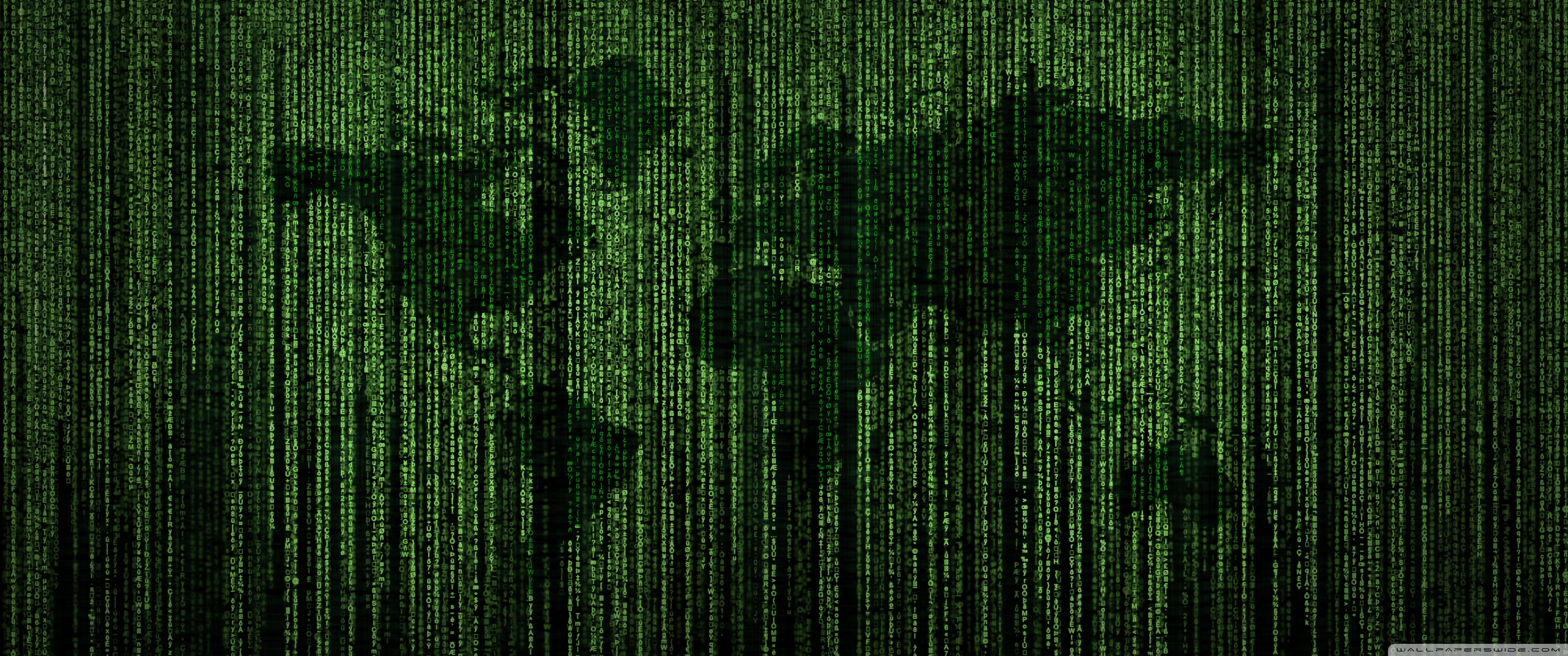 Green Matrix Code World Map Ultra HD Desktop Background Wallpaper 3440x1440