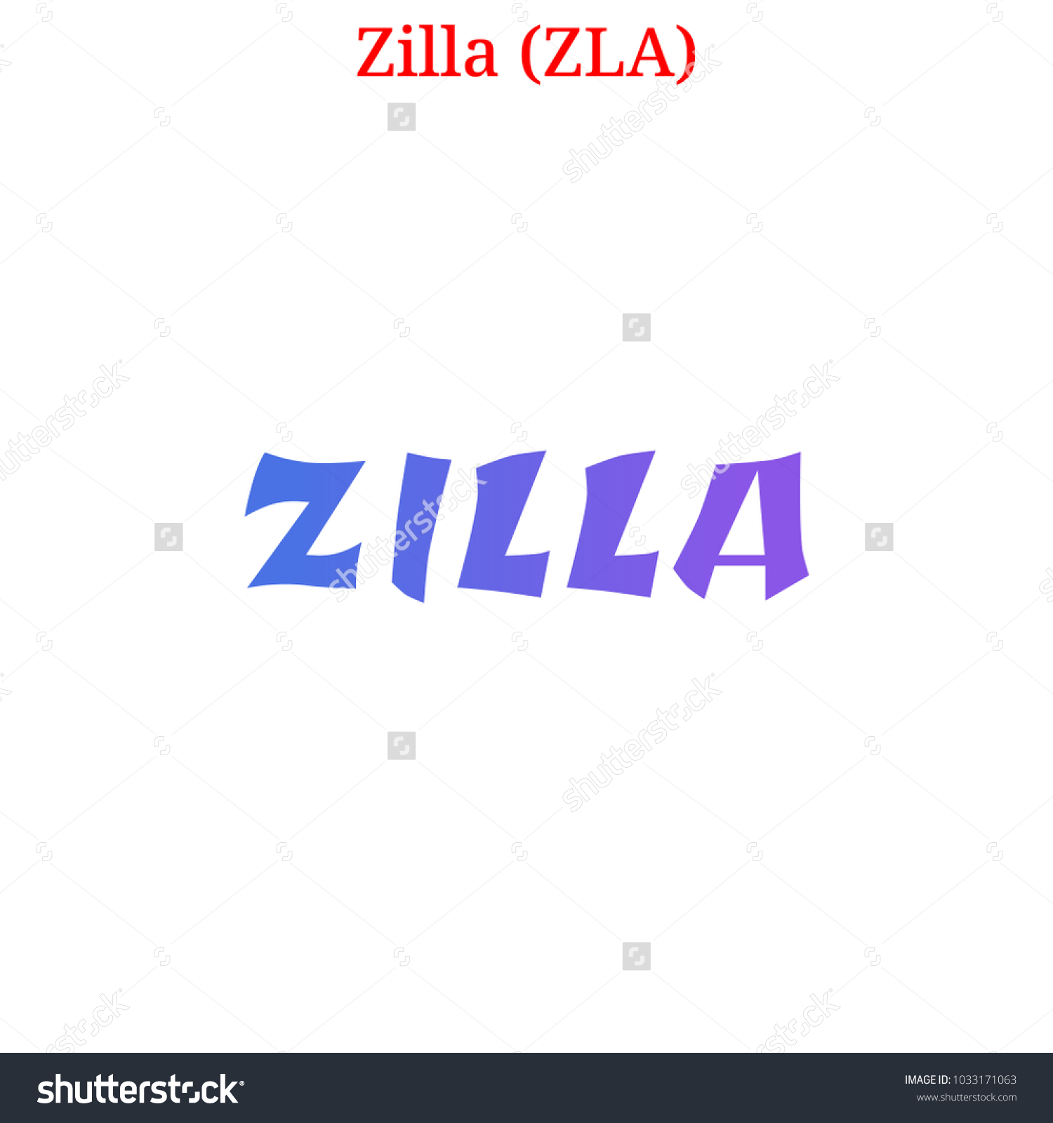Vector Zilla Zla Digital Cryptocurrency Logo Stock Royalty