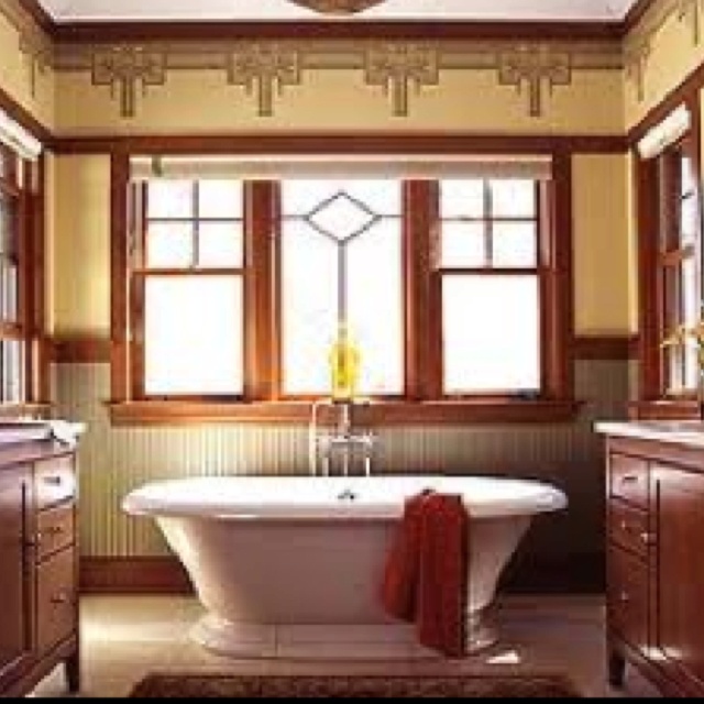 Craftsman Bathroom Interesting Wallpaper Style