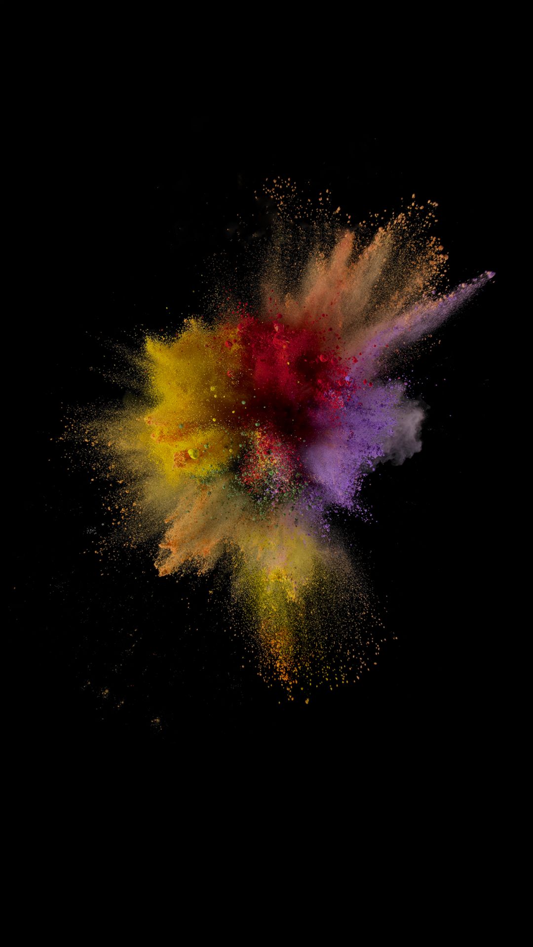 Colorful Dust Smoke Burst Explosion Art Ios9 Wallpaper iPhone