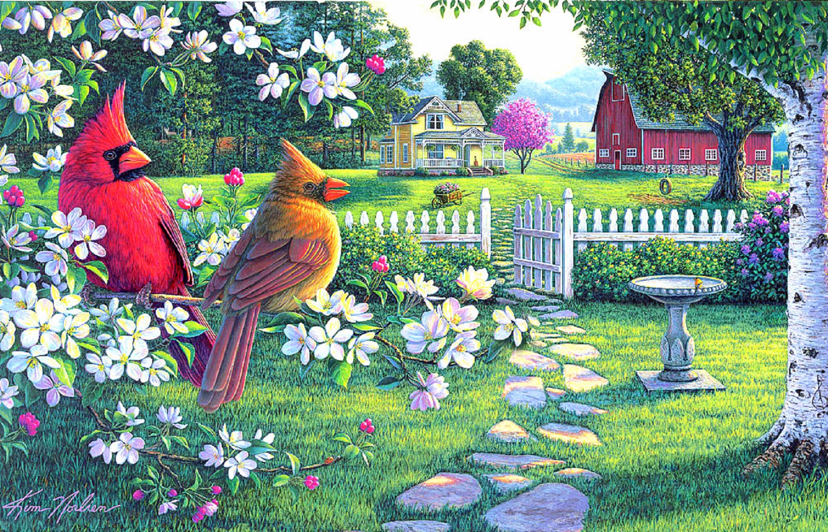 Heartland Serenade Paintings Creative Fence HD Wallpaper