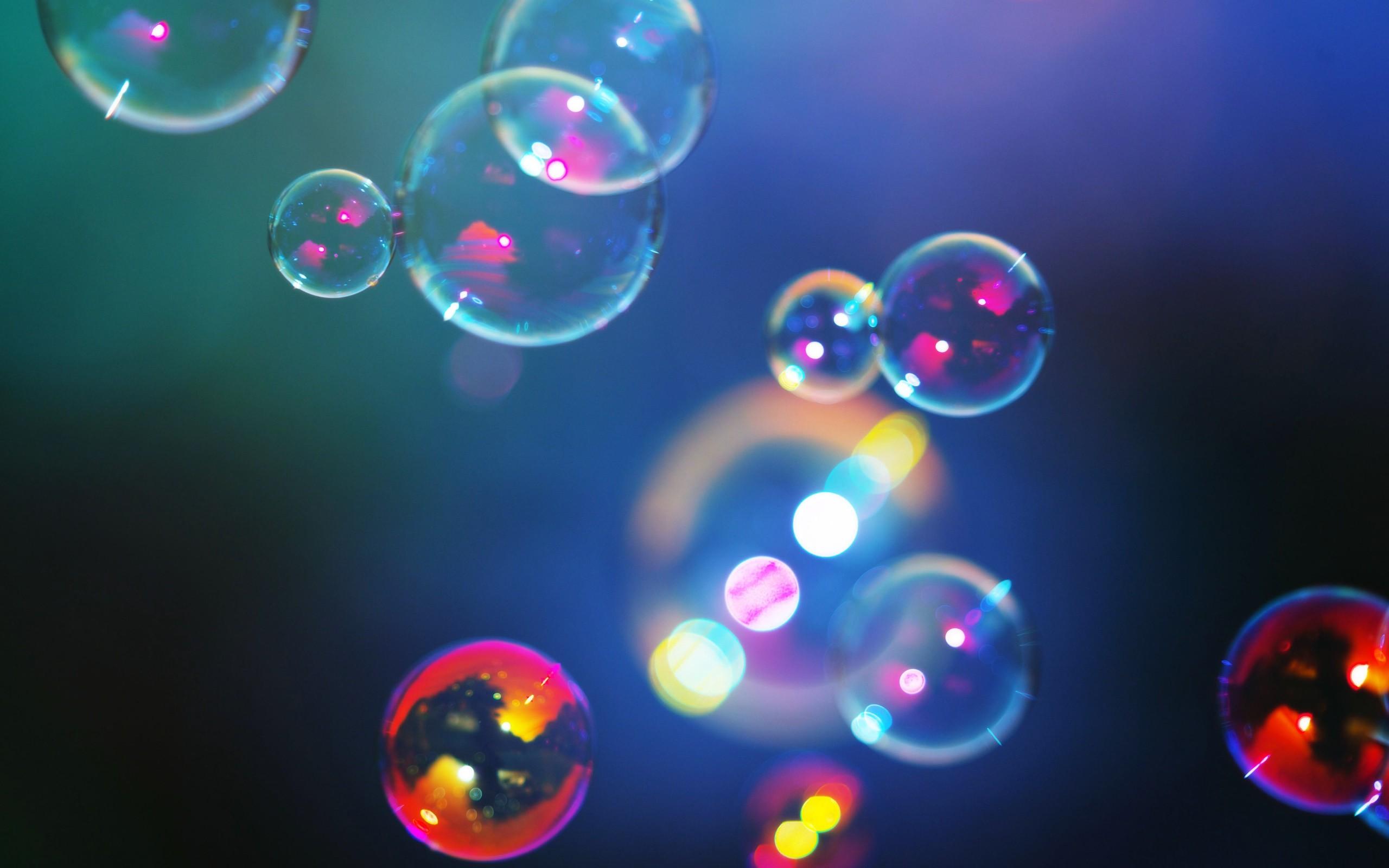 Shimmering Colorful Bubbles HD Wallpaper