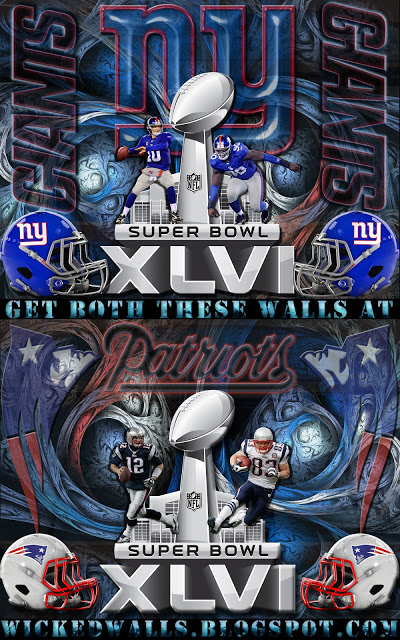 New York Giants and New England Patriots Super Bowl wallpapers 400x640