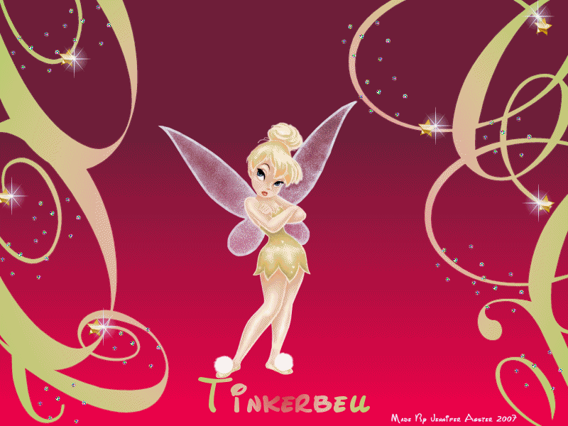 Red Swirly Tinkerbell Background