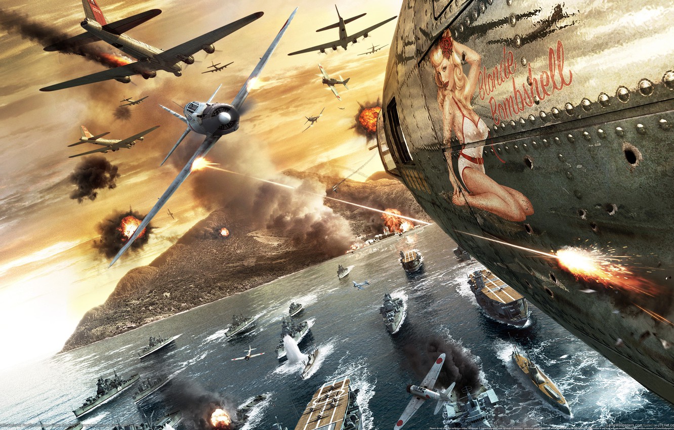 Photo Wallpaper The Plane War Girl Battle Battlestations