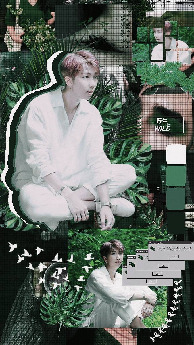 Wallpaper Bts Rm Green Aesthetic By Jcydric