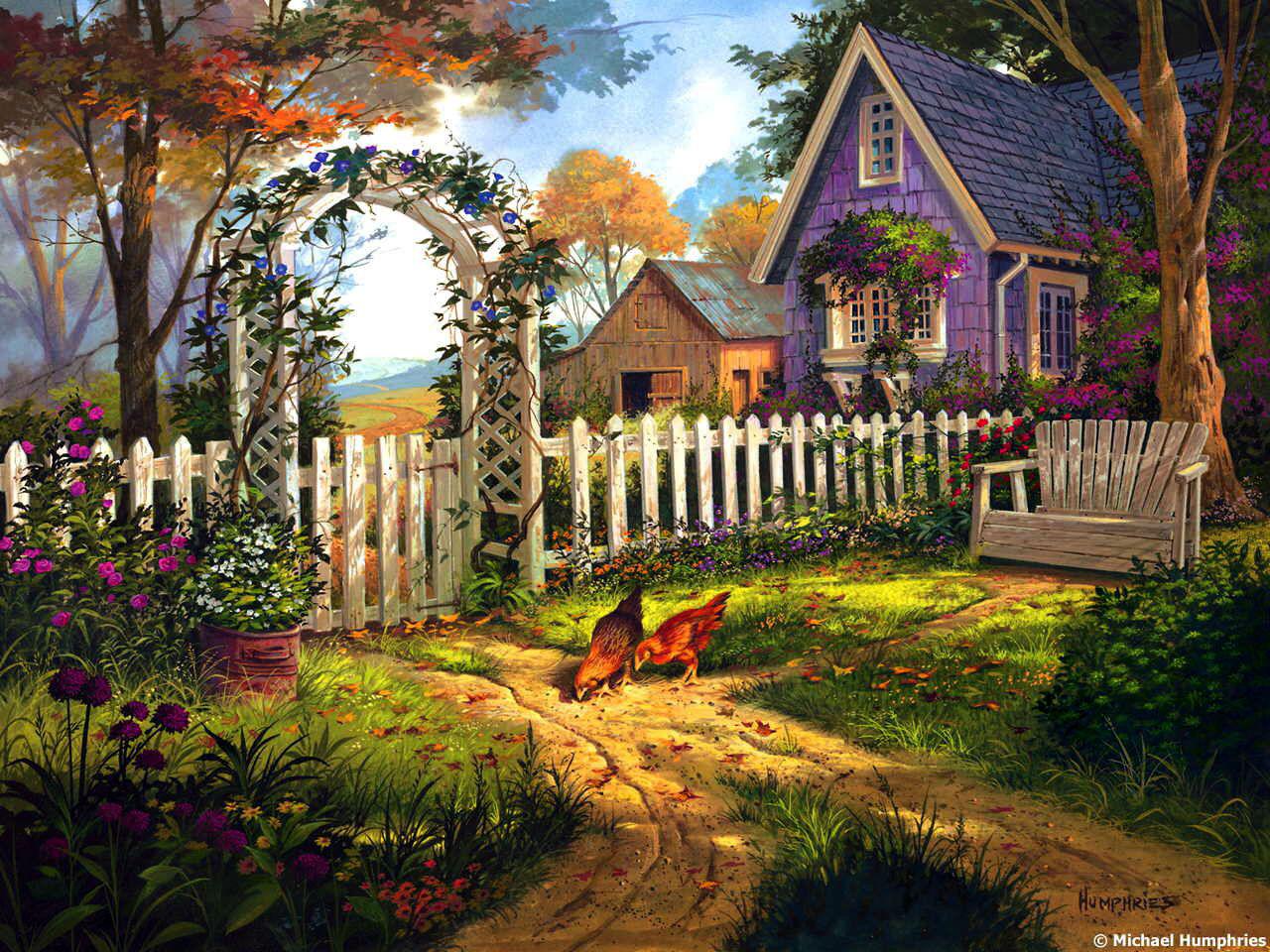 Country Cottage High Quality And Resolution Wallpaper