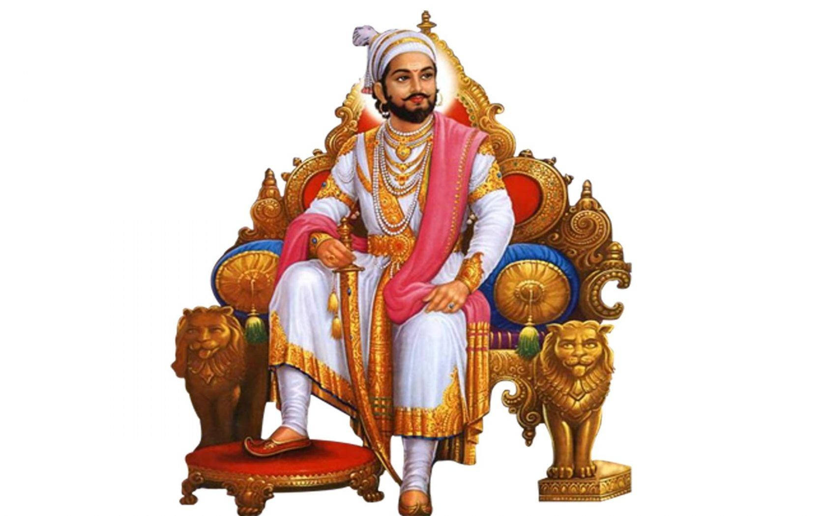Shivaji Maharaj Art On Throne HD Wallpaper