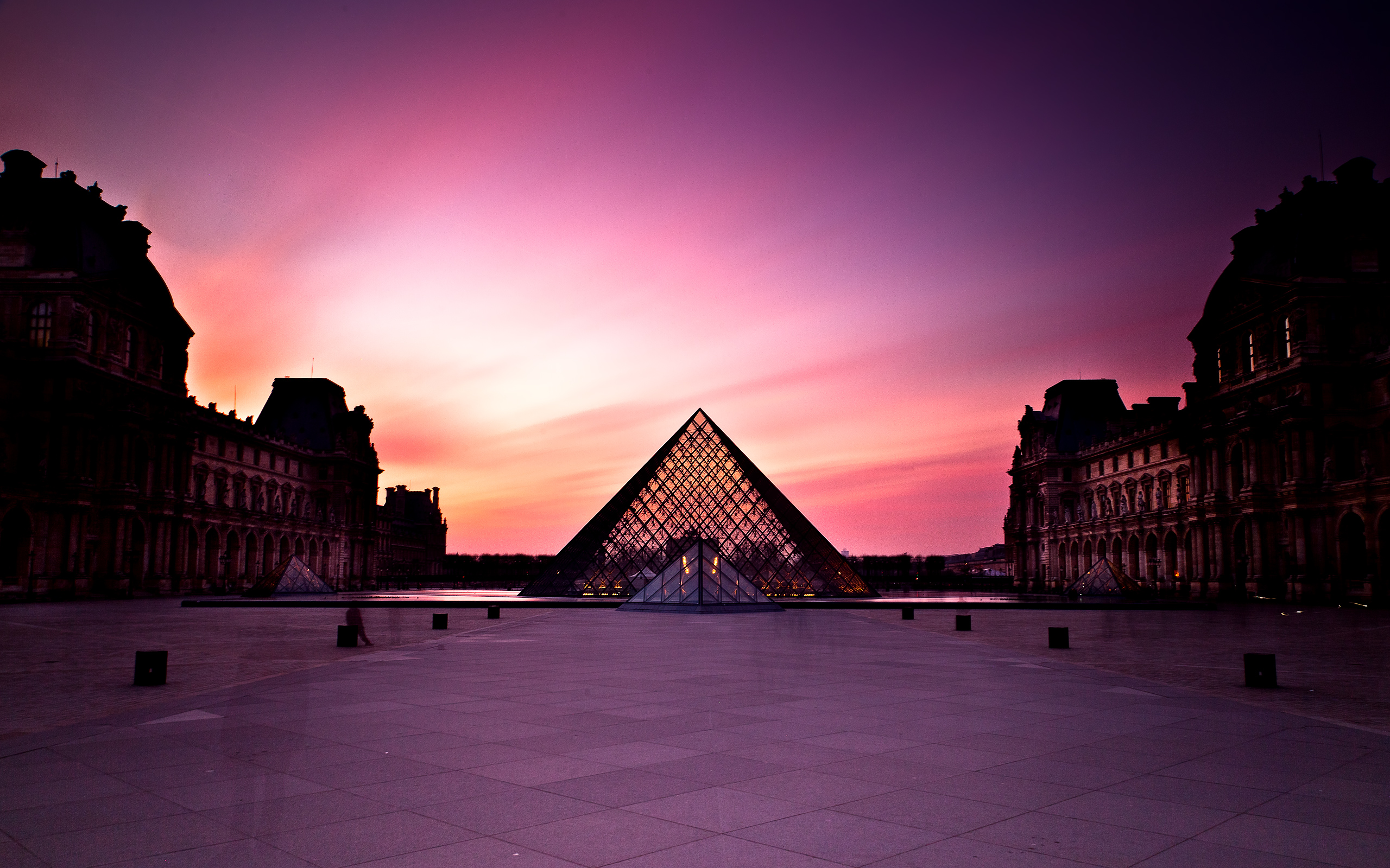 Louvre Museum At Sunset All For Desktop