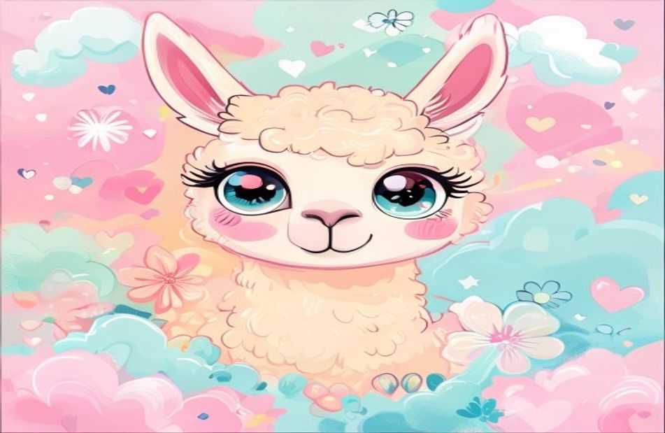 Kawaii Llama Wallpaper
