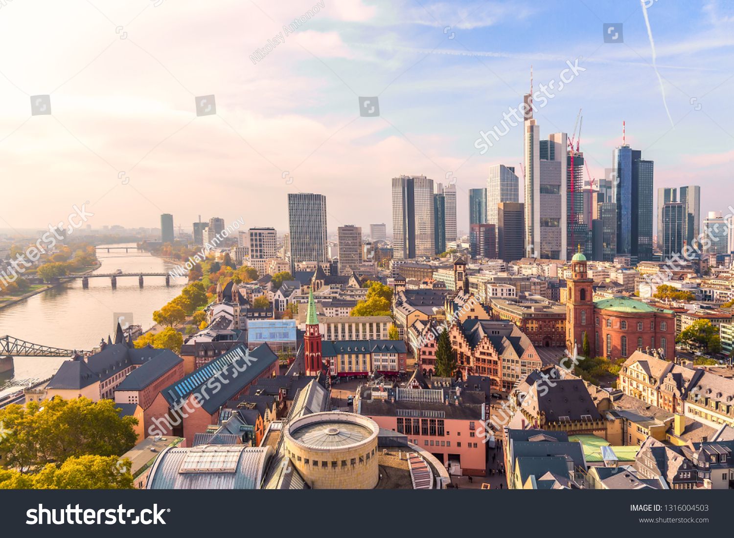 Frankfurt Am Main Germany November Panoramic