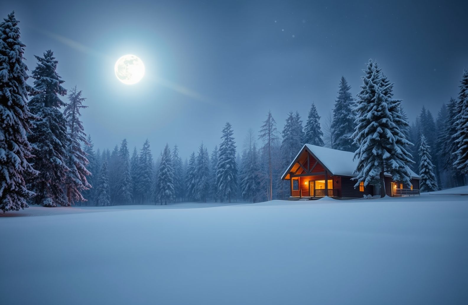 Winter Night Scenes Wallpaper