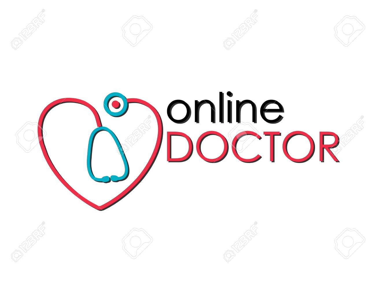 Doctor Online Logo On White Background Neon Doctors Mobile App