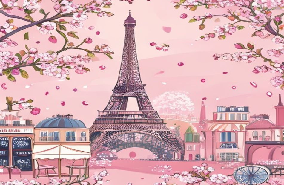 Pink Paris Wallpaper