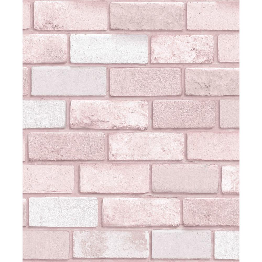 Arthouse Diamond Pink Brick Wallpaper The Home Depot