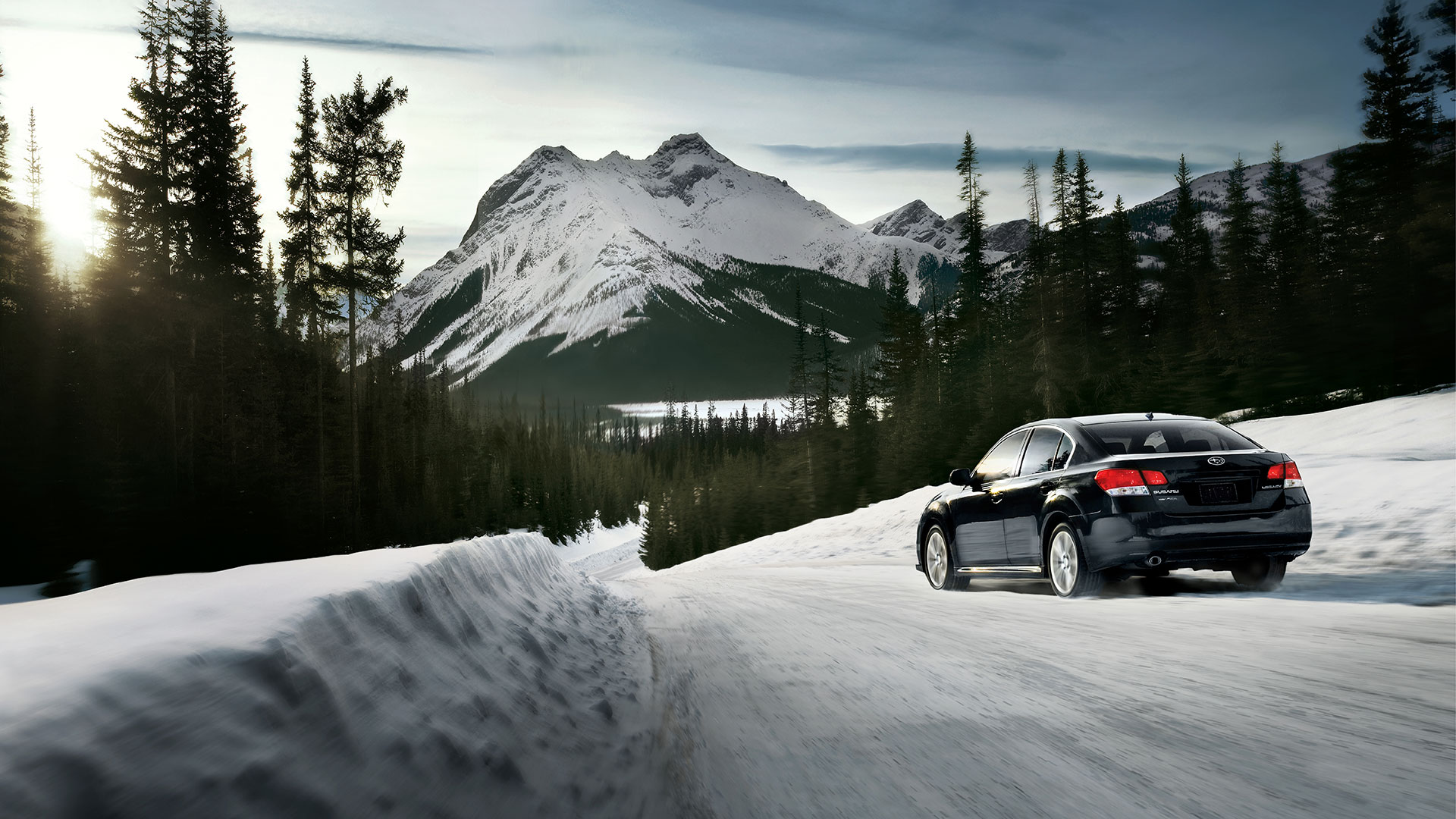 Subaru Legacy Wallpaper Snowy Mountain