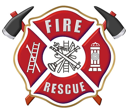 Fire Rescue Maltese Cross Axes Decal