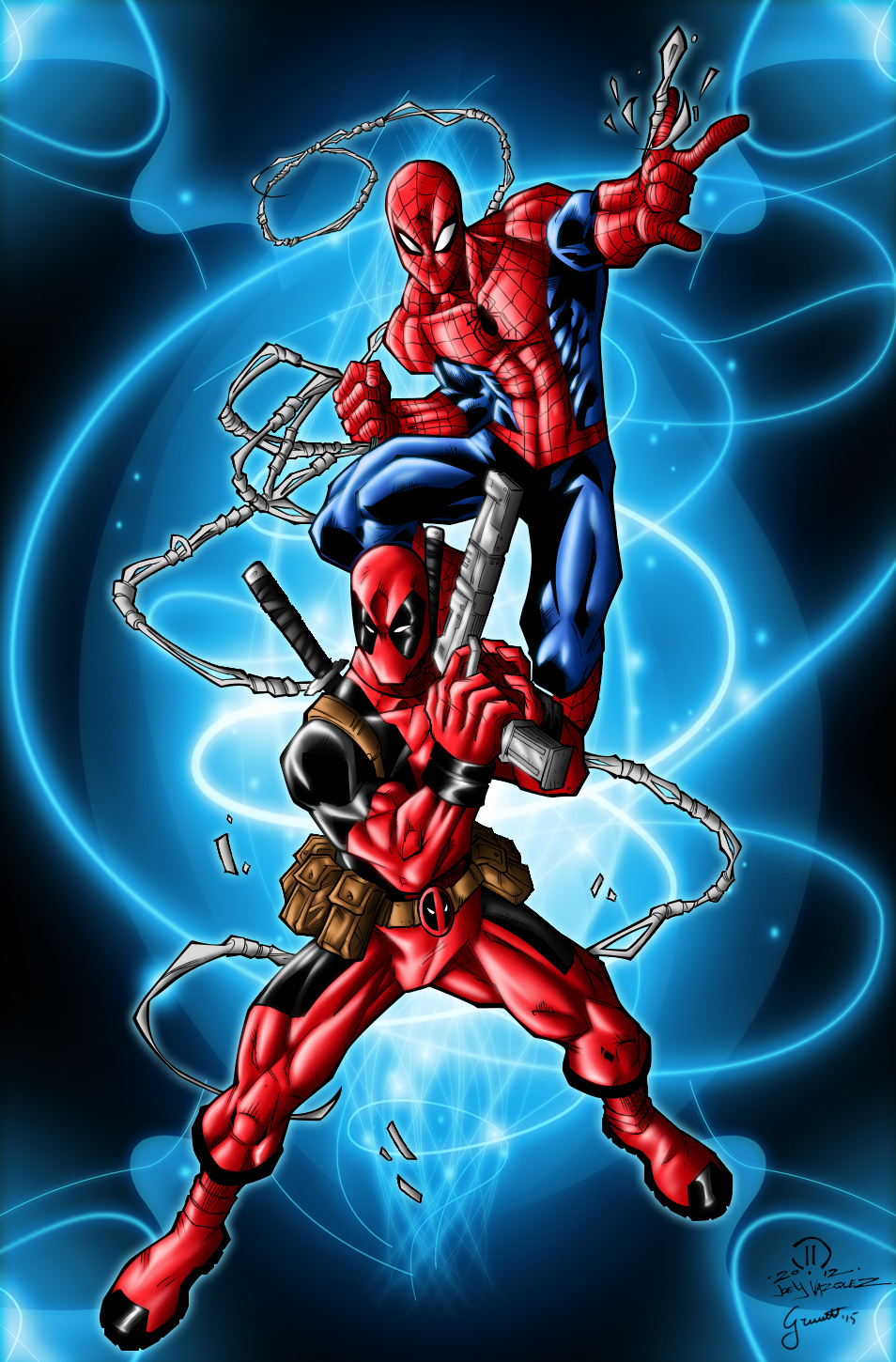 Spider Man And Deadpool By Grivitt