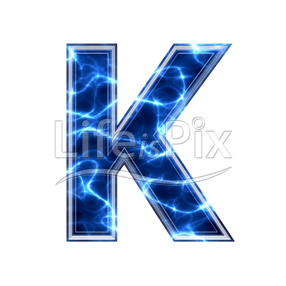 Letter K Blue 3d Capital With