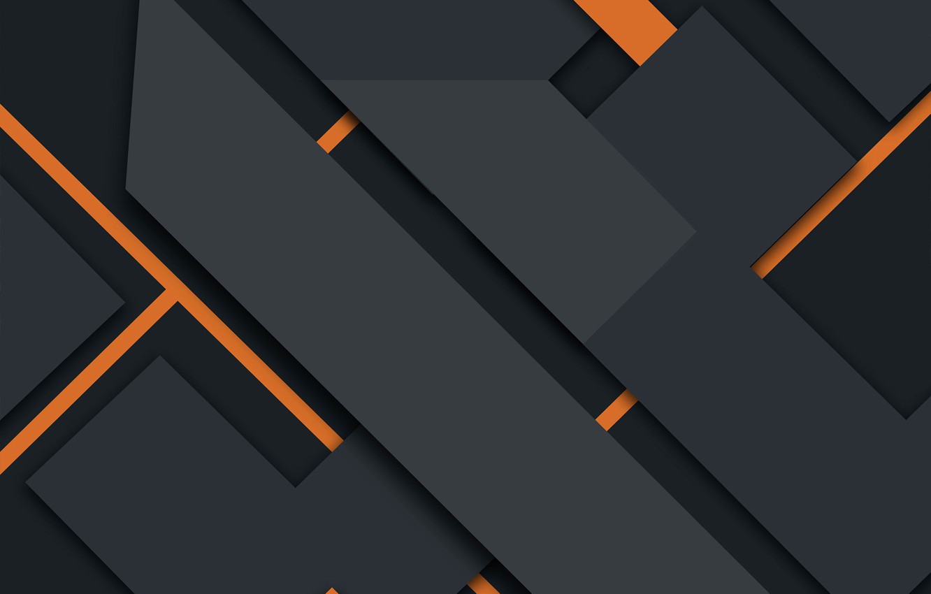 Wallpaper Line Abstraction Geometry Black Design Orange