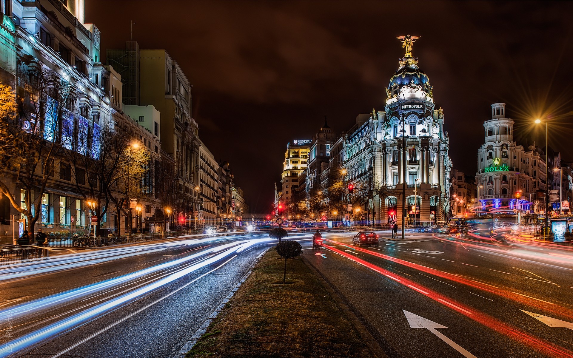 Night Madrid City Spain Wallpaper
