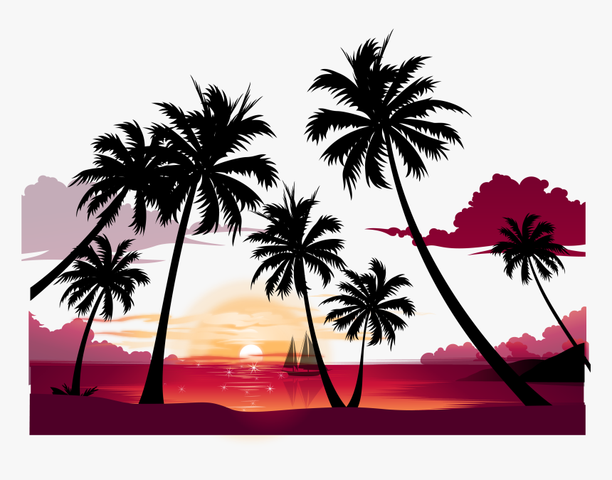 Display Resolution Summer Wallpaper   Sunset Palm Tree Png