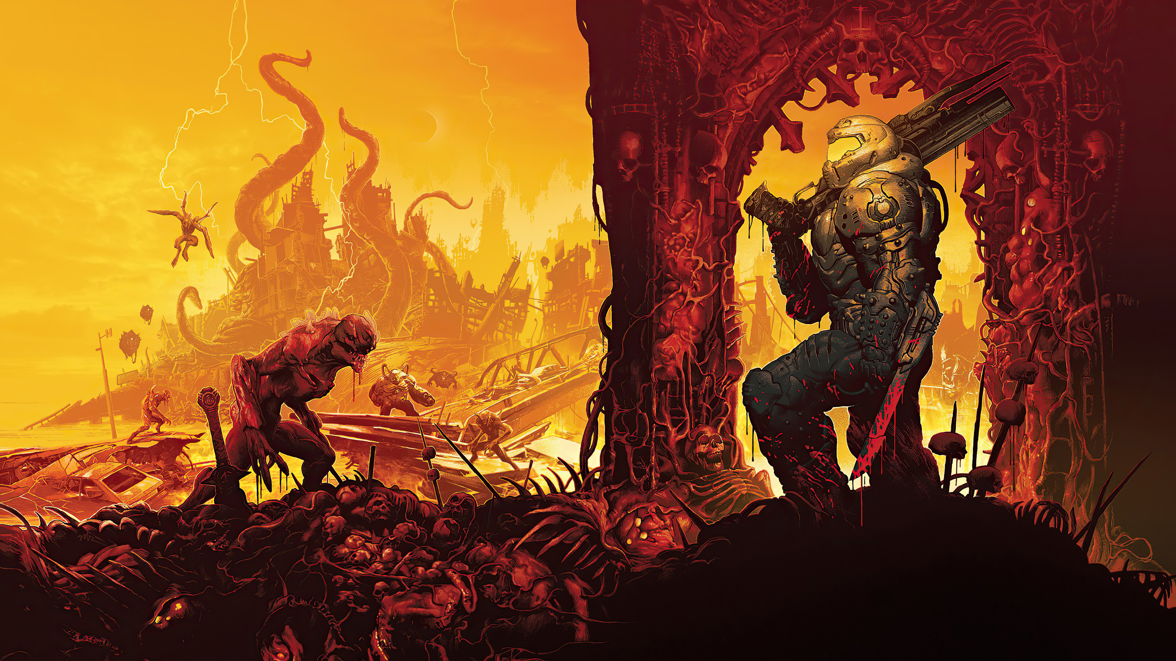 Poster Doom Eternal 4k Wallpaper HD Games Image