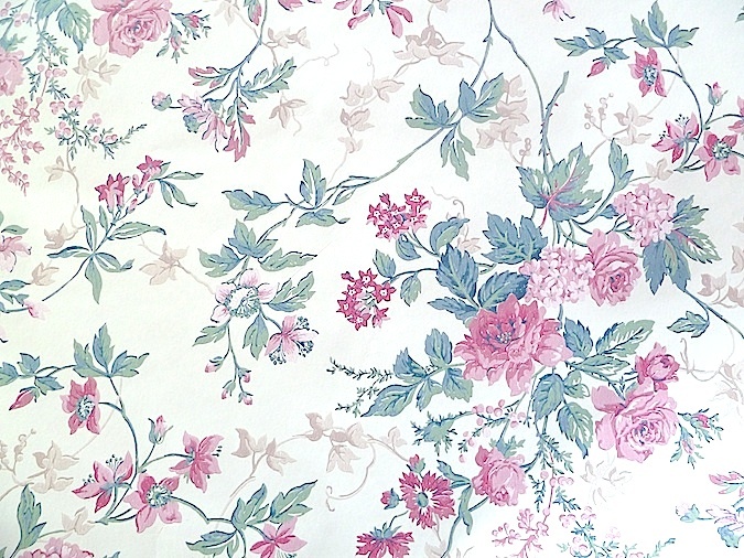 Wallpaper Floral English Cottage Chintz Vintage Pink Green Pastel