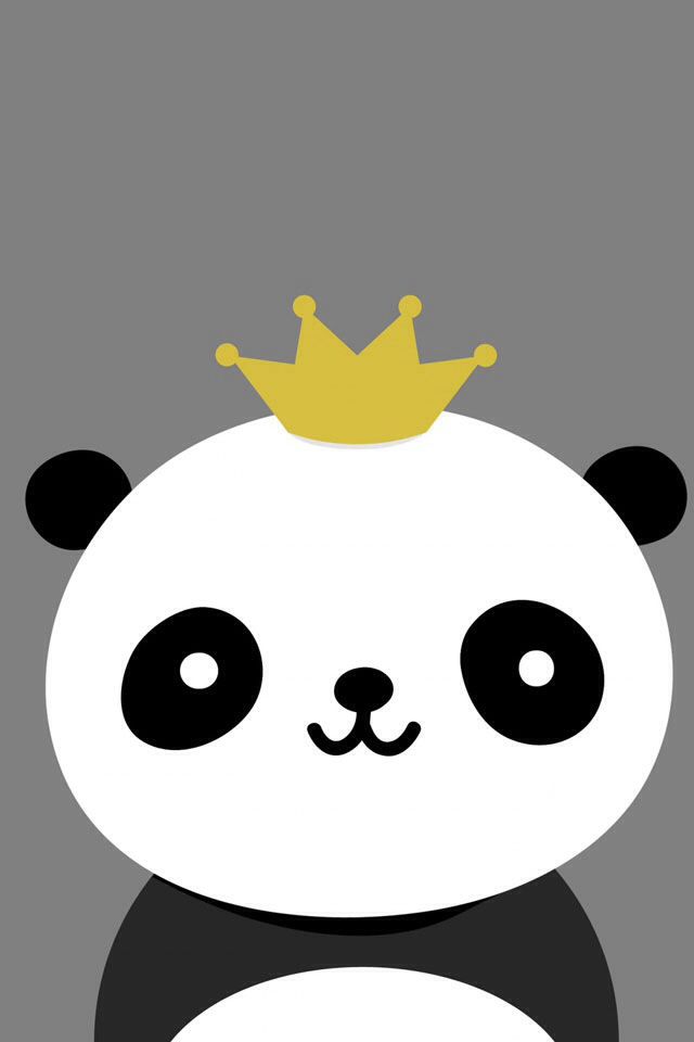 Prince Panda Cute iPhone Background