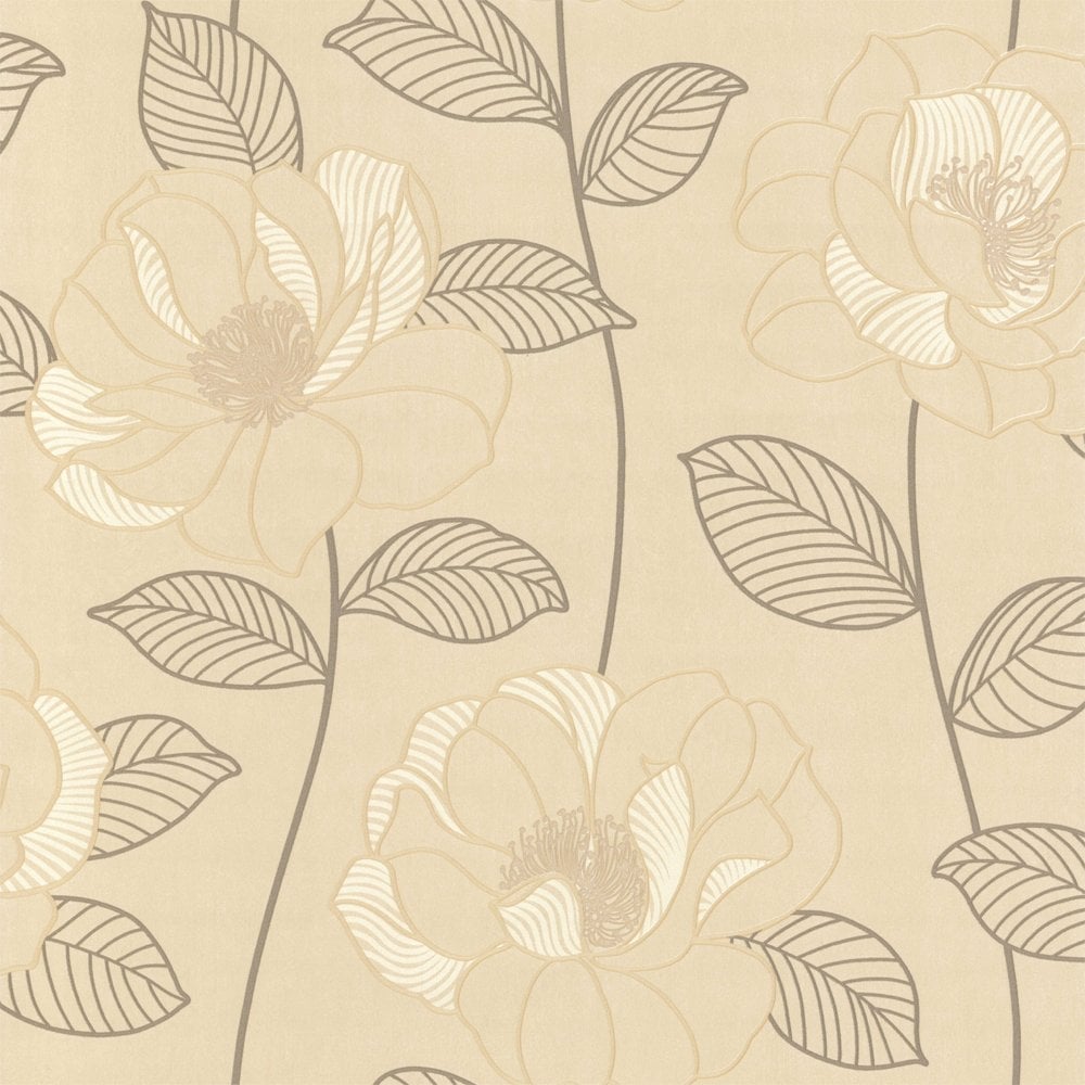Arthouse Mystique Floral Wallpaper Cream Brown Beige