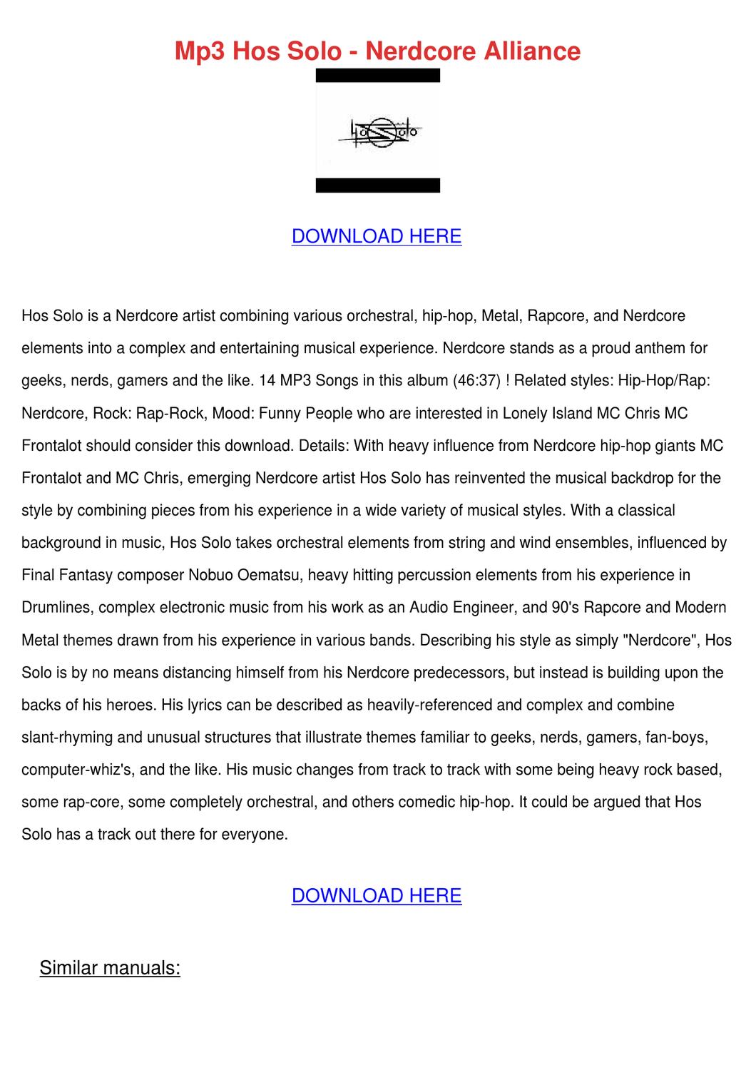Mp3 Hos Solo Nerdcore Alliance By Lucylohr Issuu