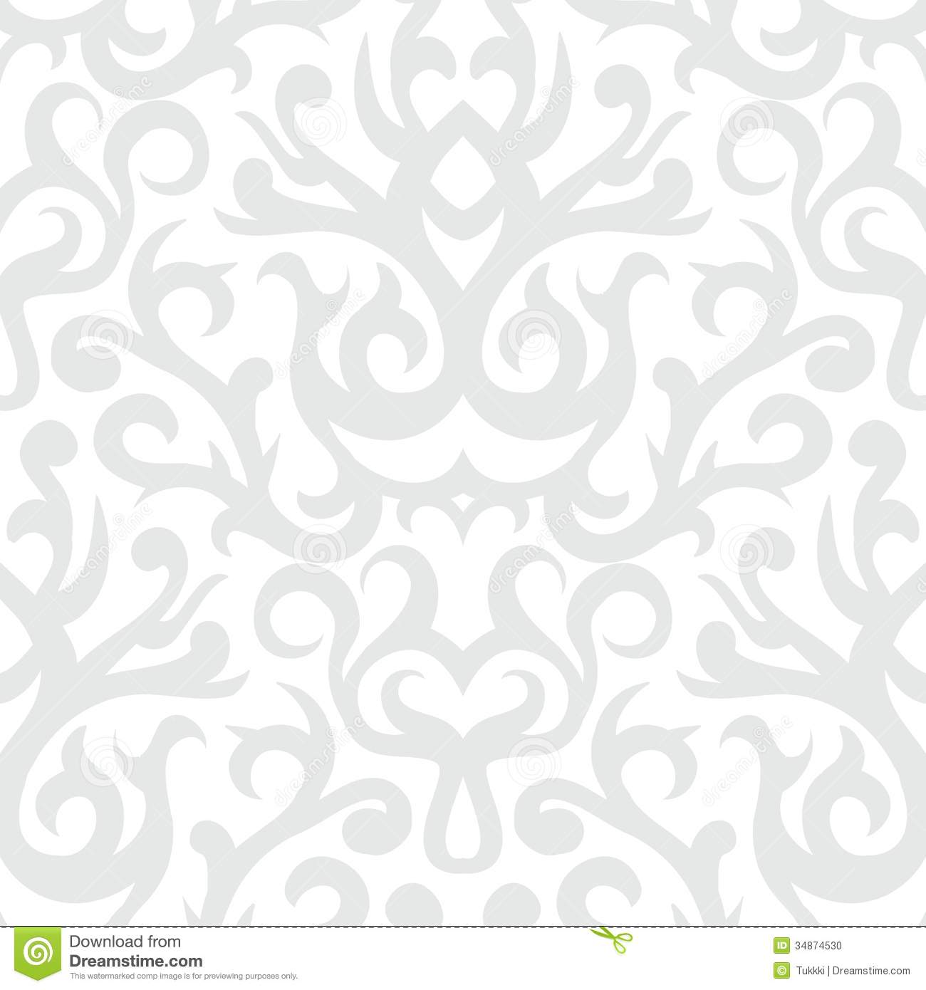 Damask Pattern In White And