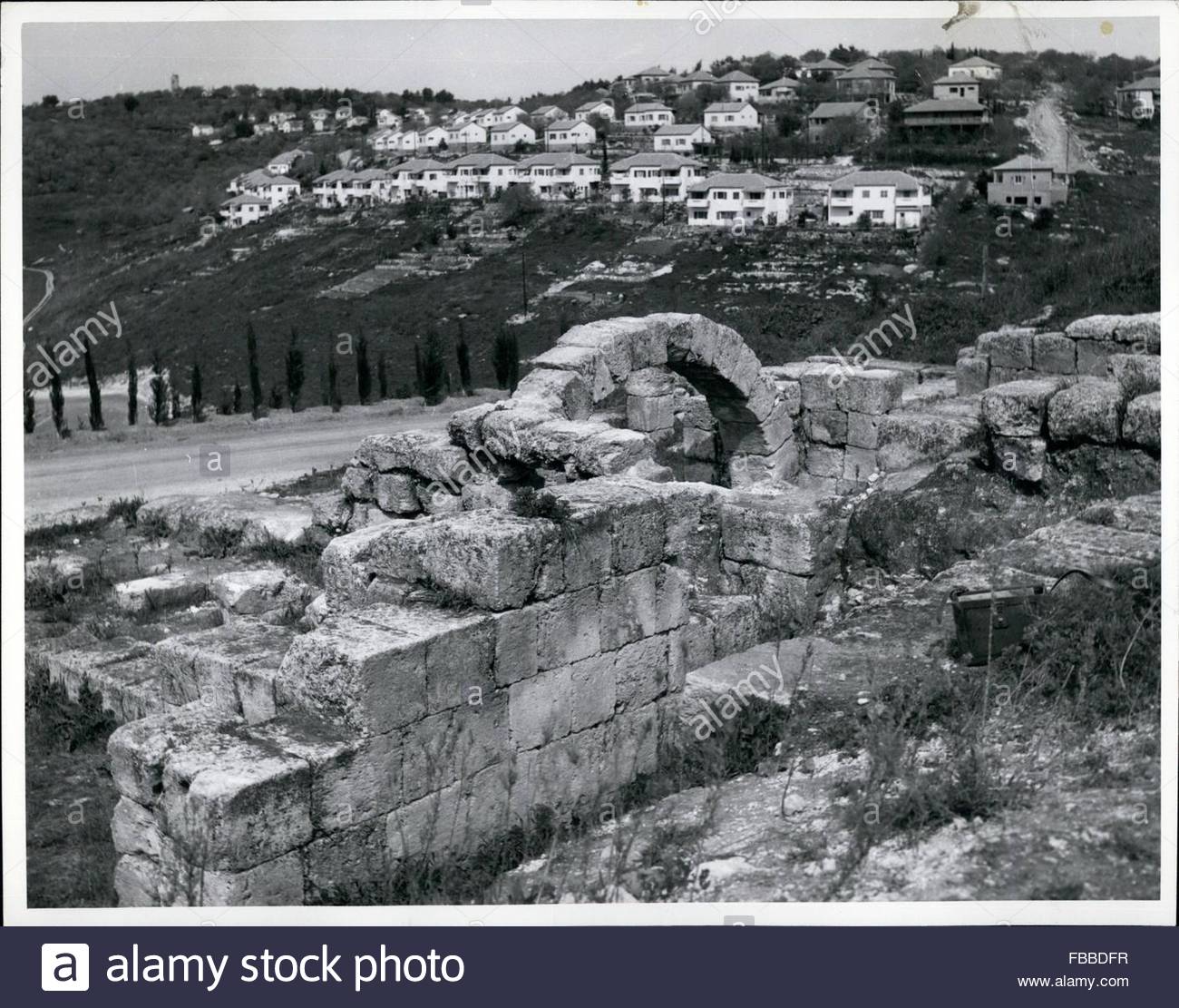 Ruins Of Belt Shearim In Background Kiryat Amal