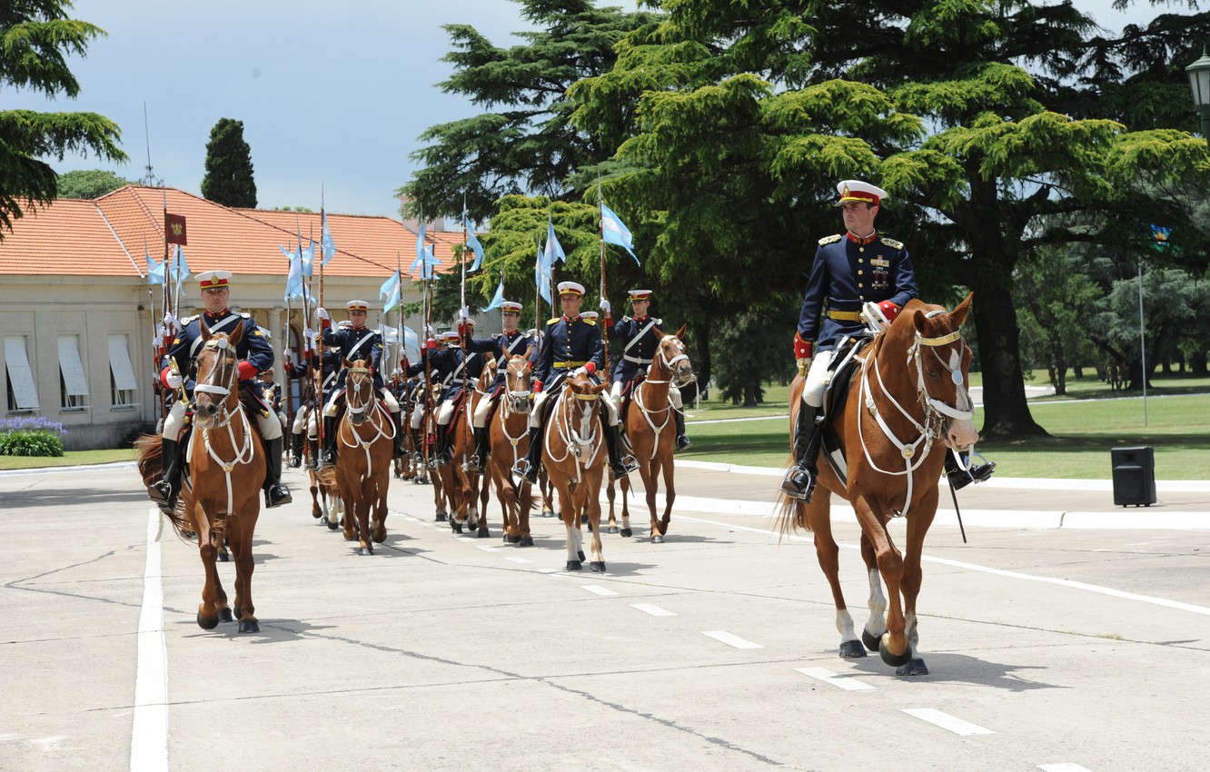 Wallpaper Argentina Soldiers Horse Trumpet Cavalry Historic