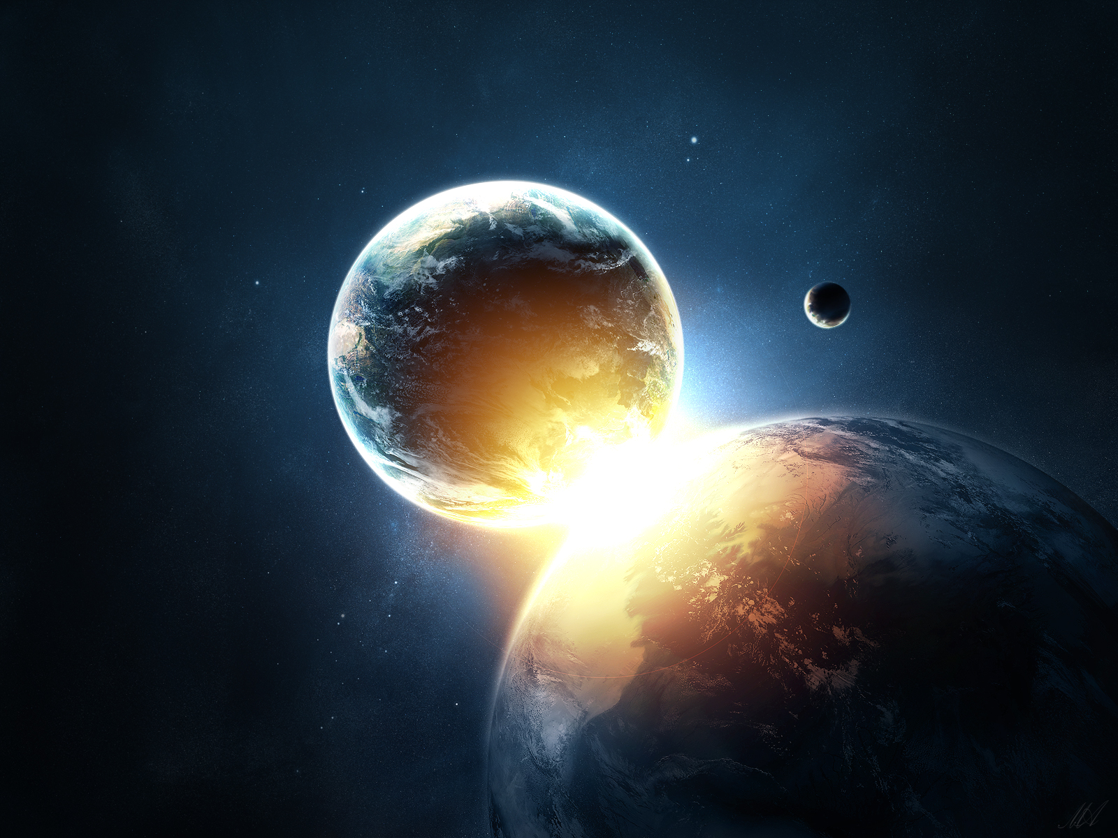 Planets Collide Wallpapers HD Wallpapers