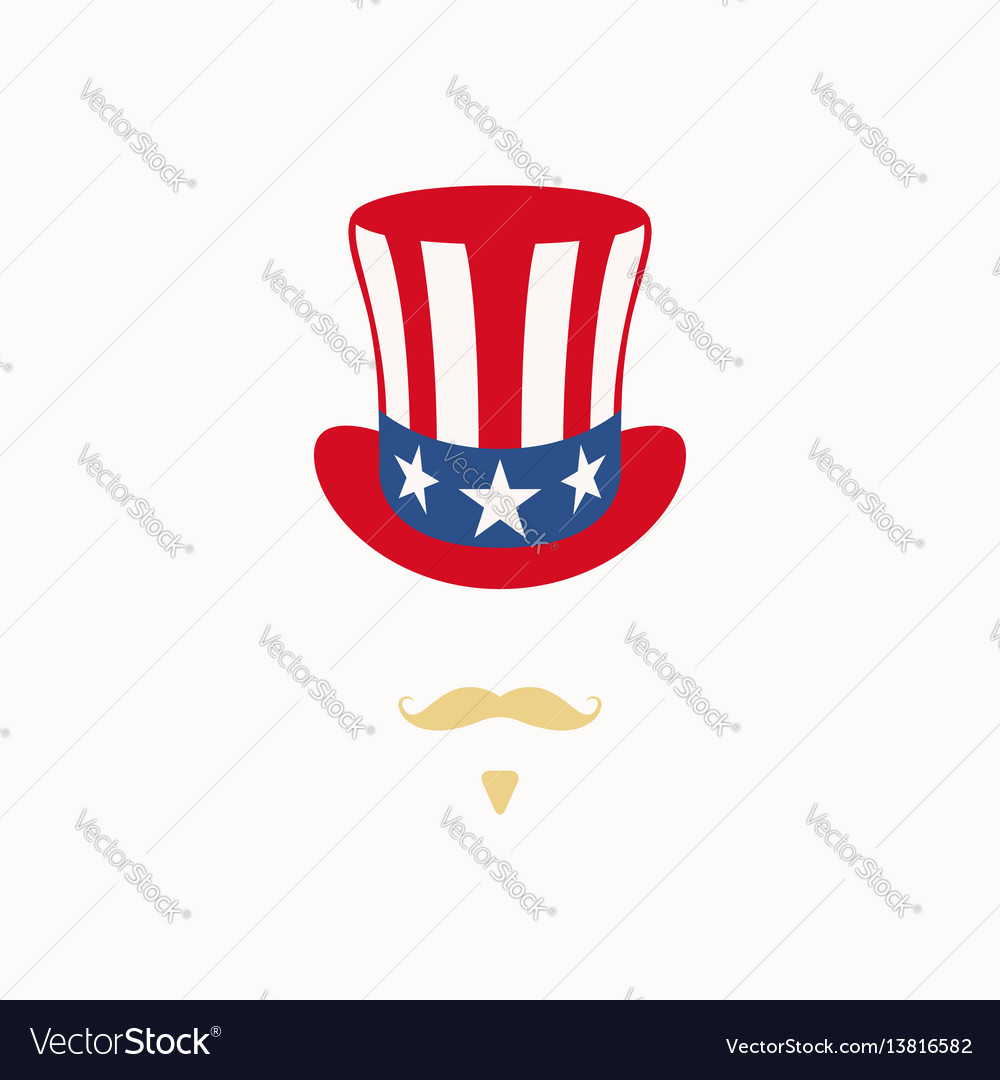 Uncle Sam Hat On White Background Cylinder Usa Fla