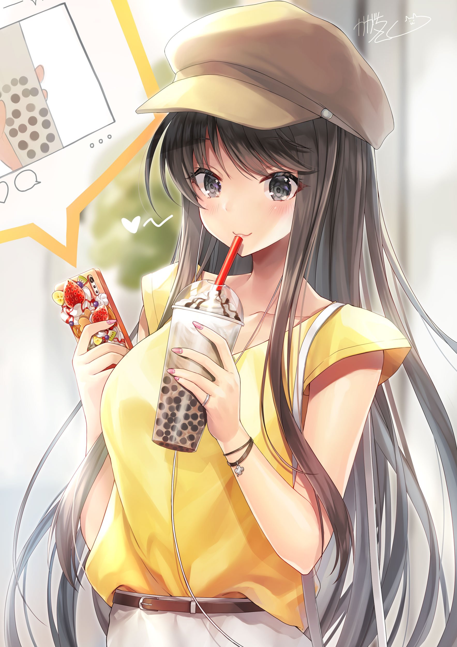 Anime Girl Drinking Boba Tea Chibi Arena