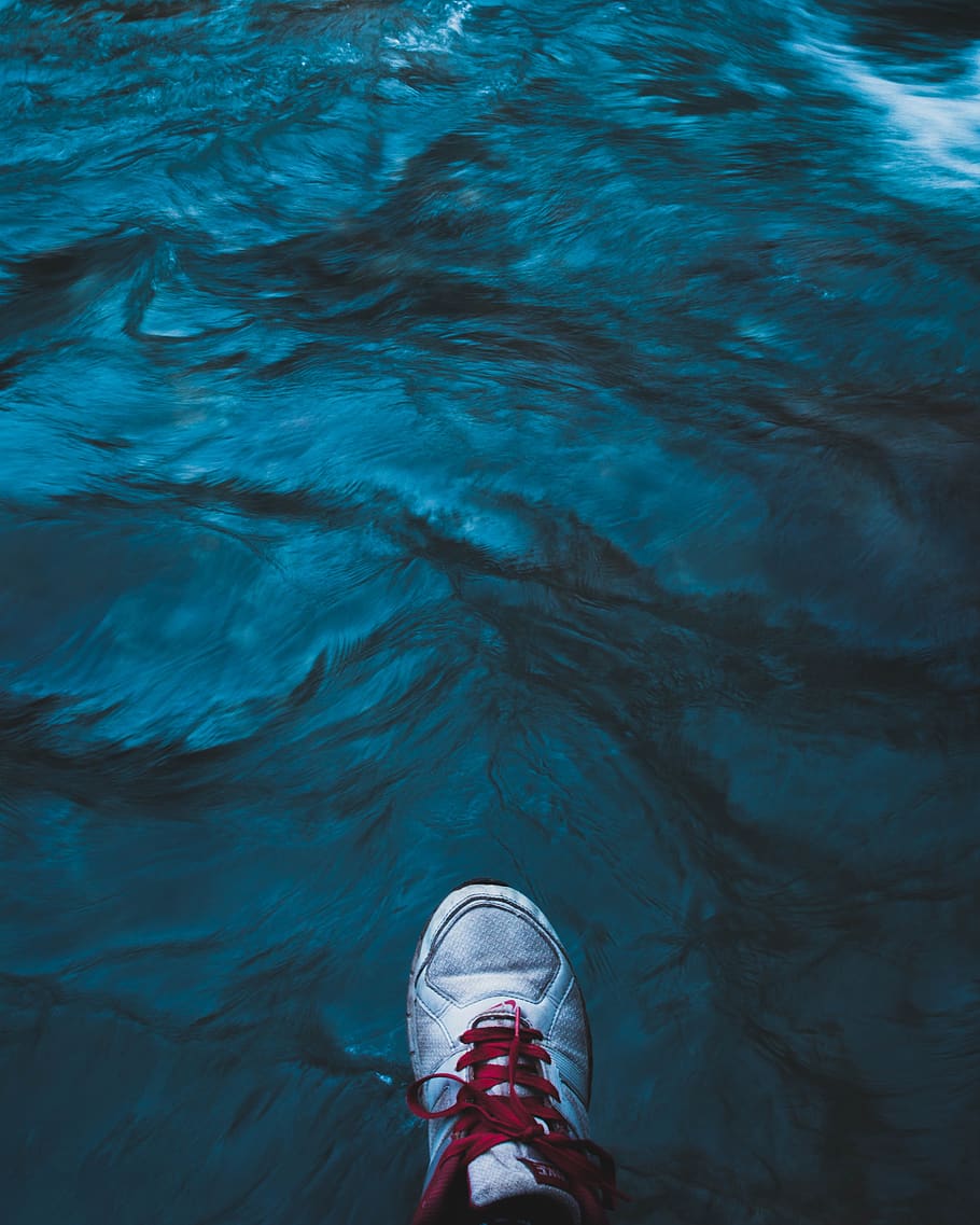 HD Wallpaper Water River Feet Shoes Blue Aesthetic One