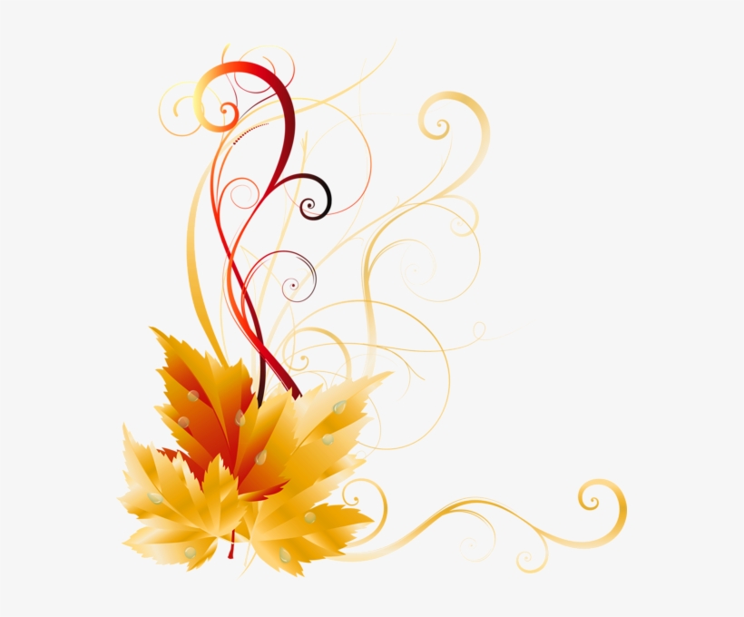 Transparent Fall Leaves Decor Picture Backgrounds   Side Border