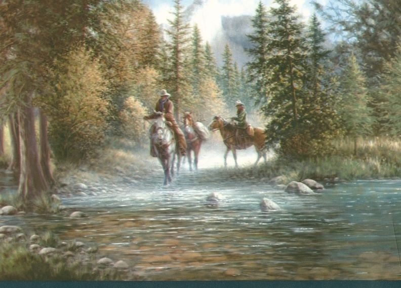 The Old West Trail Wallpaper Border Cowboy Horse