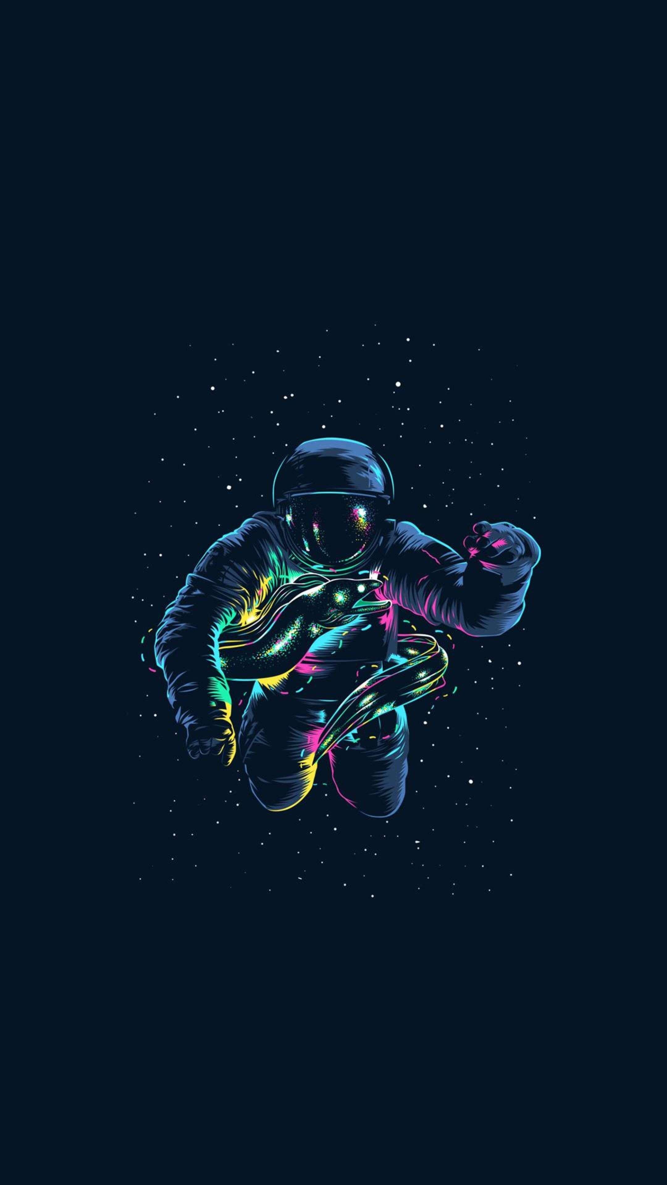 Colorful Astronaut 4K Phone Wallpaper