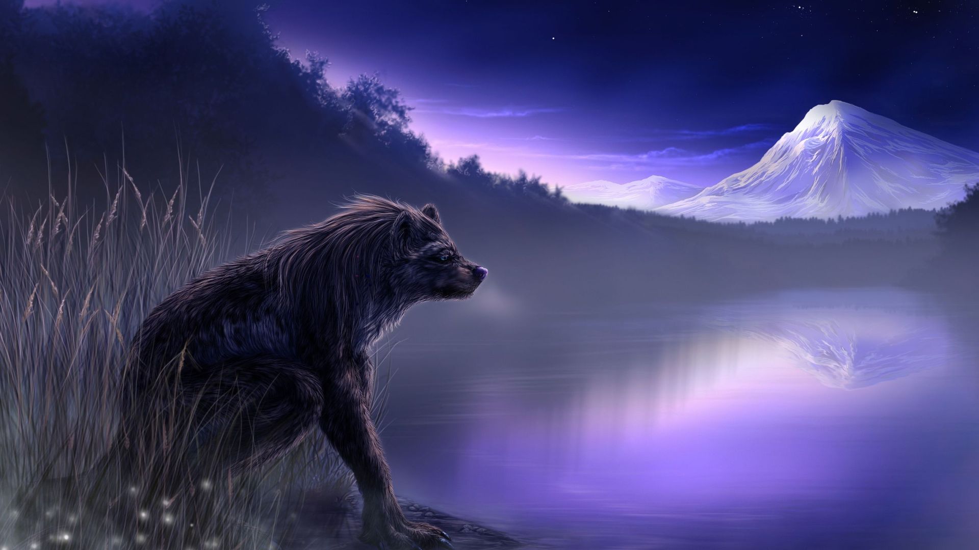 Werewolf on the lake side Wallpaper 15171