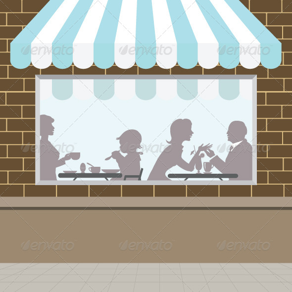 Front Of Coffee Shop Background Business