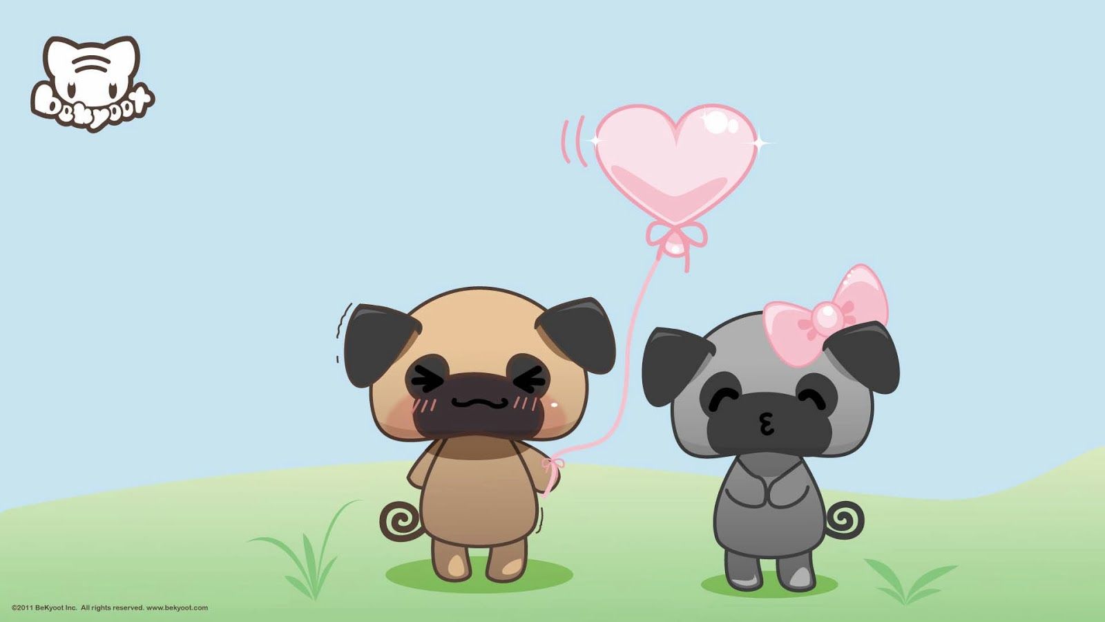 Cute Puppy Cartoon Wallpaper On