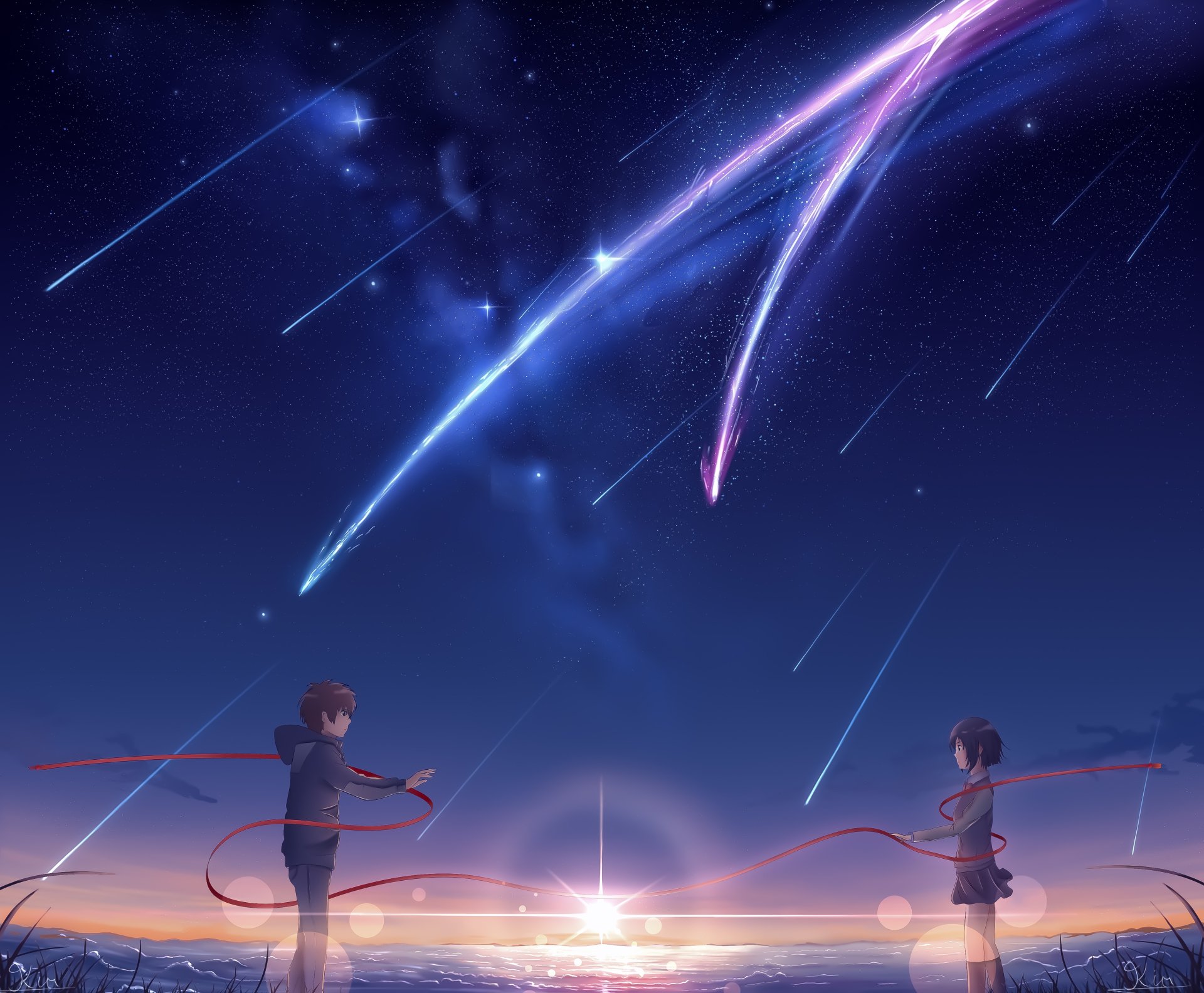 Taki Tachibana Mitsuha Miyamizu Anime Your Name Wallpaper