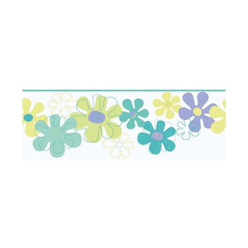 🔥 Free download Flower Power Blue Die Cut Wallpaper Border in York Kids
