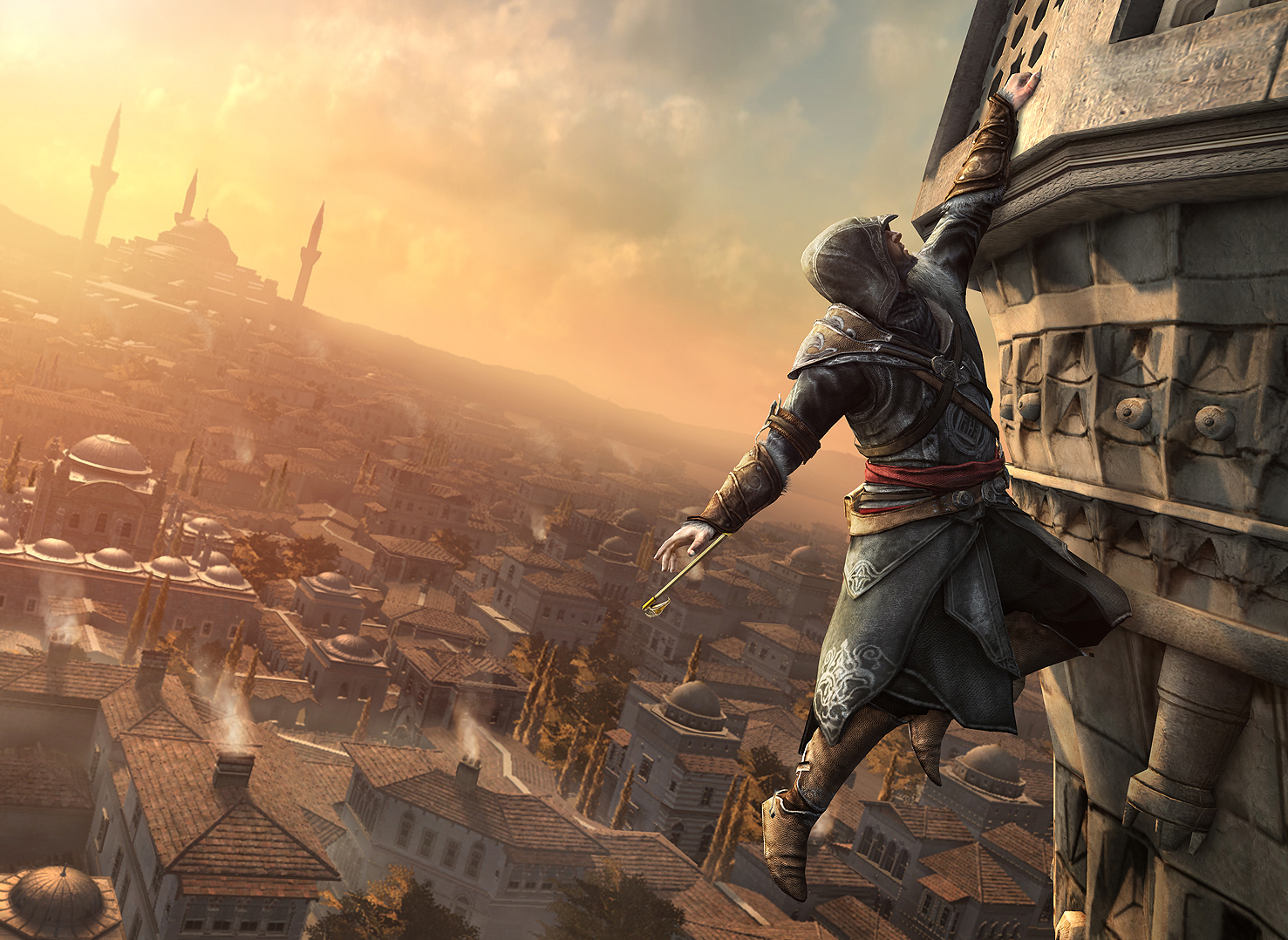 Assassin S Creed Revelations Wallpaper Hanging By A Thread Ledge